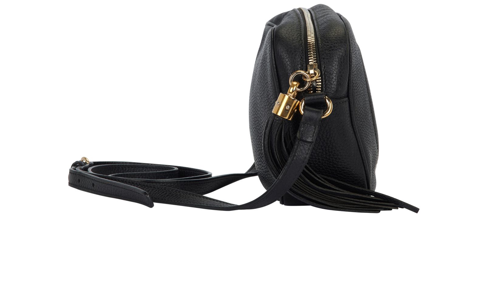 GG Soho Small Disco Crossbody, &pound;750, Handbags, Black, Leather, Side view